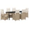 vidaXL Tuin eettafelset 7 st Beige poly rattan