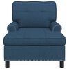 vidaXL Chaise Lounge met kussen Blauw 91 x 157 x 91 cm Stof