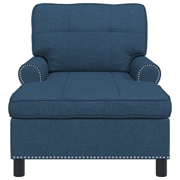 vidaXL Chaise Lounge met kussen Blauw 91 x 157 x 91 cm Stof