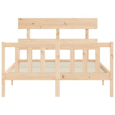 vidaXL Bedframe met hoofdbord massief hout 140x200 cm