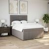 vidaXL Boxspring met matras stof taupe 160x200 cm