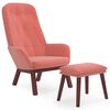 vidaXL Relaxstoel met voetenbank fluweel roze