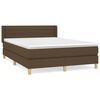 vidaXL Boxspring met matras stof donkerbruin 140x190 cm