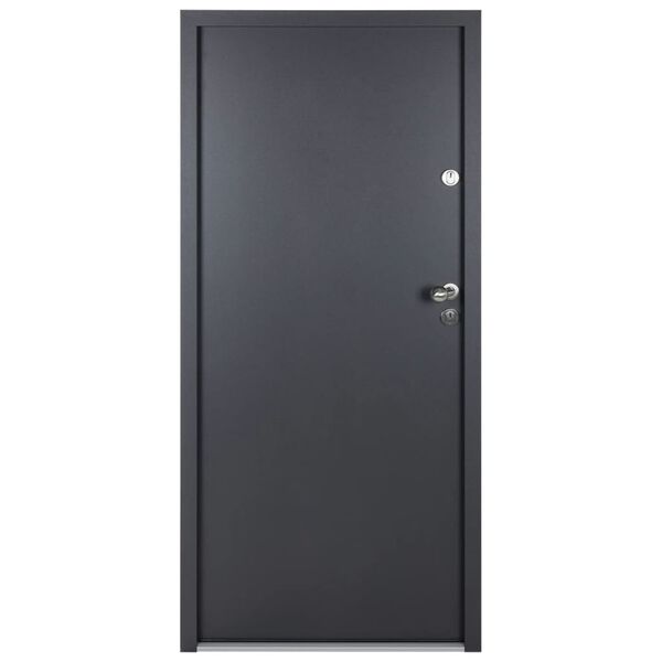 vidaXL Voordeur 90x200 cm aluminium antracietkleurig