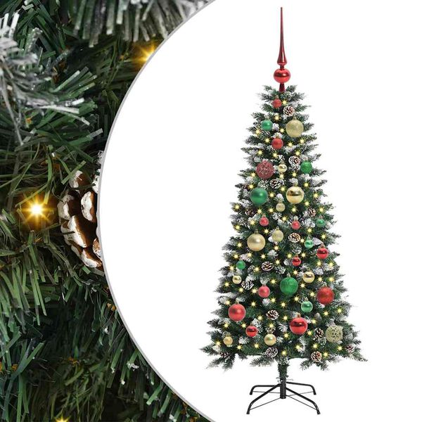 vidaXL Kunstkerstboom met 150 LED Groen 120 cm PVC en Plastic en Staal