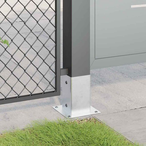 vidaXL Spokkels vierkant 4 st gegalvaniseerd staal zilverkleurig