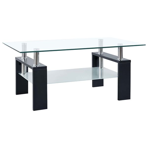 vidaXL Salontafel Zwart 55 x 96 x 40.5 cm Melamine en Gehard Glas