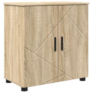 vidaXL Badkamer Kast Sonoma Eiken 61 x 35 x 64 cm Bewerkt hout, Metaal