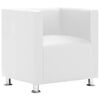 vidaXL Fauteuil kubus kunstleer wit
