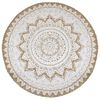 vidaXL Tapijt met print rond 240 cm gevlochten jute