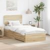 vidaXL Bedframe met hoofdeinde Sonoma Eiken 75 x 190 cm Bewerkt hout