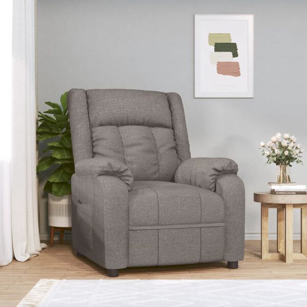 vidaXL Fauteuil verstelbaar stof taupe