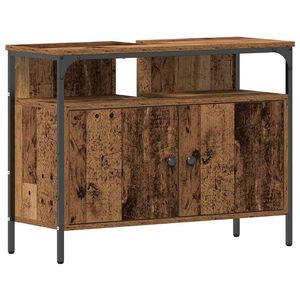 vidaXL Badkamertenk te kast Oud hout 80 x 30 x 60 cm Bewerkt hout