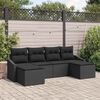 vidaXL Tuin Eetset 6 pcs Zwart Poly Rattan en Poedergecoat Staal