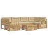 vidaXL Buiten bankenset 7 st Wit en Beige Polyester