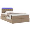 vidaXL Opbergbed met LED met matras Cappuccino 120 x 190 cm Nep Leer