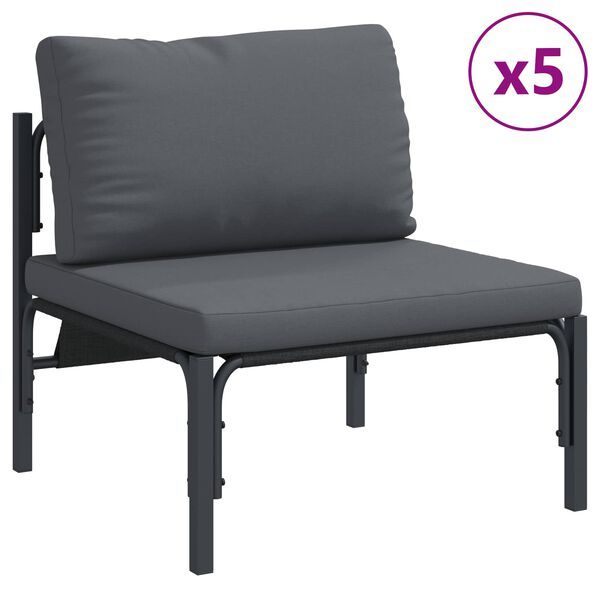 vidaXL Tuin Sofa Set met kussen Antraciet Staal