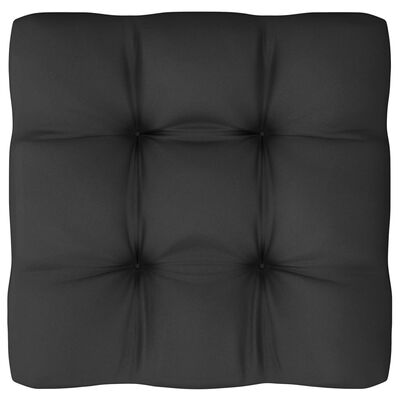 vidaXL 8-delige Loungeset met kussens massief grenenhout zwart