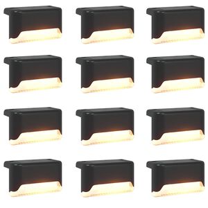 vidaXL Buitenzonne-lampen met grondpin 12 pcs Warmwit 4,5 cm ABS en PS