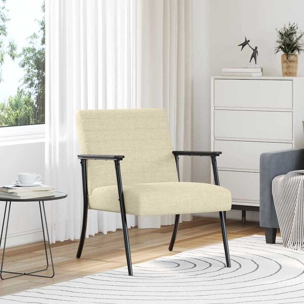 vidaXL Fauteuil Crème 59 x 75 x 78 cm Stof