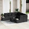 vidaXL Tuin Sofa Set met kussen met opslag 9 pcs Zwart poly rattan