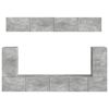 vidaXL Tv-meubelset Wandgemonteerd 5 pcs Beton Grijs Bewerkt hout