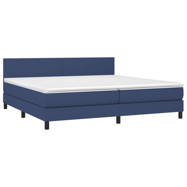 vidaXL Boxspring met matras en LED stof blauw 200x200 cm