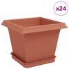 vidaXL Plantenpotten 24 st Baksteenrood Kunststof
