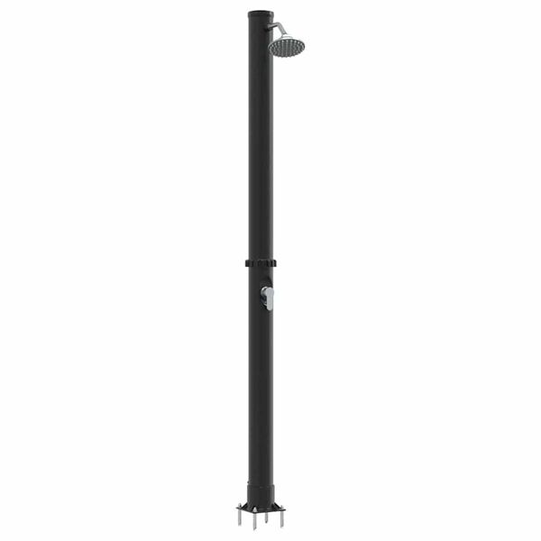 vidaXL Buitenzonne-douche Zwart 217 cm PVC en Aluminium