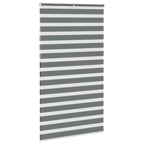 vidaXL Zebra rolgordijn 130x230 cm stofbreedte 125,9 cm donkergrijs