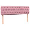 vidaXL Boxspring met matras fluweel roze 140x210 cm