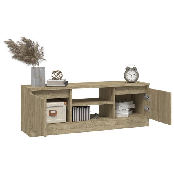 vidaXL Tv-meubel met deur 102x30x36 cm sonoma eikenkleurig