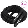 vidaXL Battle Rope Zwart 6 m 4,5 kg Polyester
