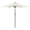 vidaXL Parasol met stalen paal 225x225x212 cm wit