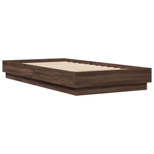 vidaXL Bedframe zonder matras bewerkt hout bruin eikenkleur 90x190 cm