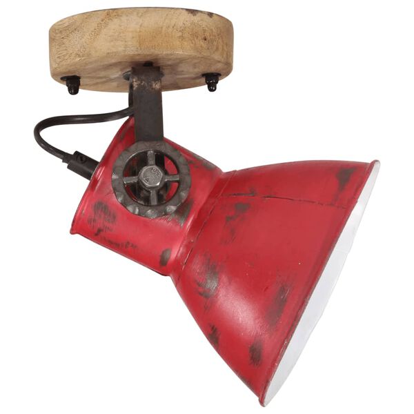 vidaXL Wandlamp 25 W E27 11,5x11,5x25 cm verweerd rood