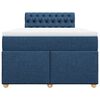 vidaXL Boxspring met matras stof blauw 120x190 cm
