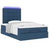 vidaXL Ottoman bed met matras en LED's 120x190 cm stof blauw