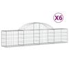 vidaXL Schanskorven 6 st gewelfd 200x30x40/60 cm gegalvaniseerd ijzer