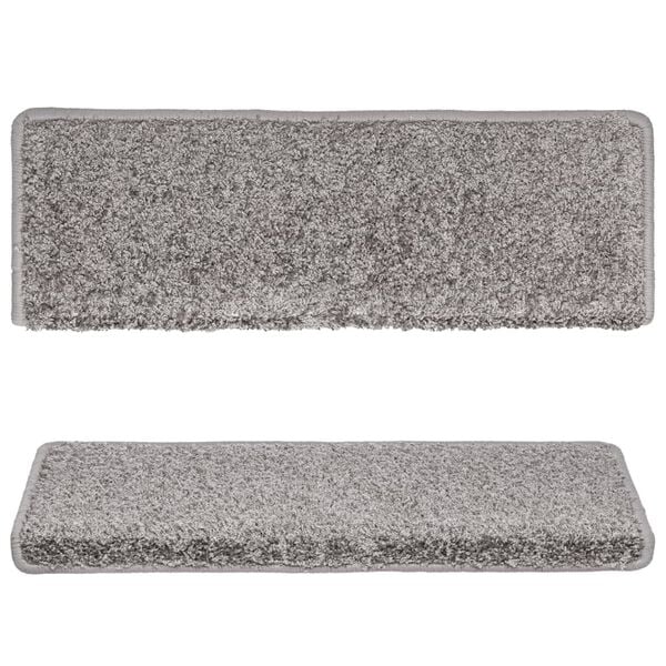 vidaXL Trapmatten 15 st 65x21x4 cm Grijs Rechthoekige Rand