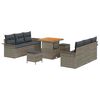 vidaXL Tuin Sofa Set 9 st 8-Aantal zitplaatsen Grijs