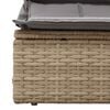 vidaXL Ligbed 2-persoons met luifel en kussens poly rattan beige
