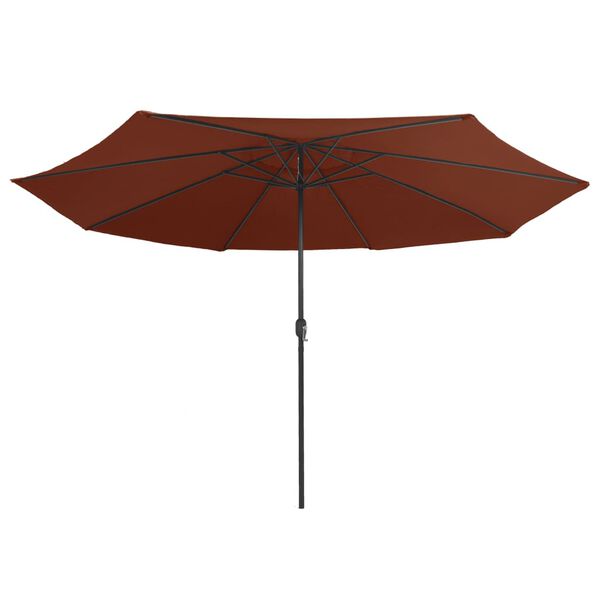 vidaXL Parasol met metalen paal 390 cm terracottakleurig