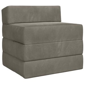 vidaXL Vouwbare Bankbed Lichtgrijs 70 x 60 x 63 cm Fluweel