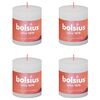 Bolsius Stompkaarsen Shine 4 st rustiek 80x68 mm wolkenwit