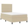 vidaXL LED Box Spring Bed Lichtgrijs en wit. 120 x 190 cm Katoen Stof
