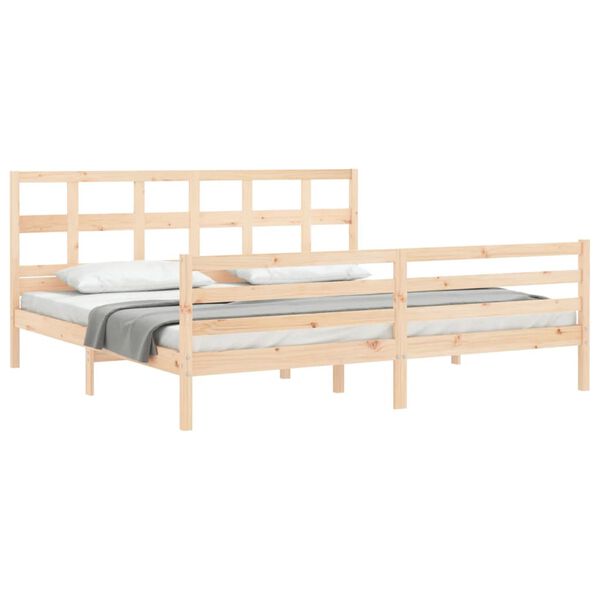 vidaXL Bedframe met hoofdbord massief hout 200x200 cm