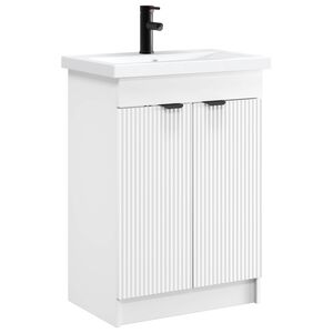 vidaXL Badkamermeubelset Wit 56 x 37,5 x 81 cm Bewerkt hout