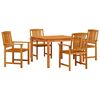 vidaXL Tuin eettafelset 5 st Bruin Massief Acaciahout