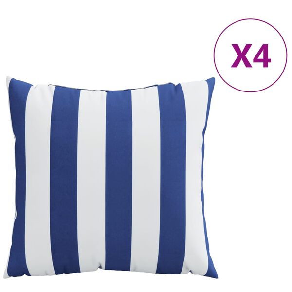 vidaXL Sierkussens 4 st gestreept 50x50 cm stof blauw en wit